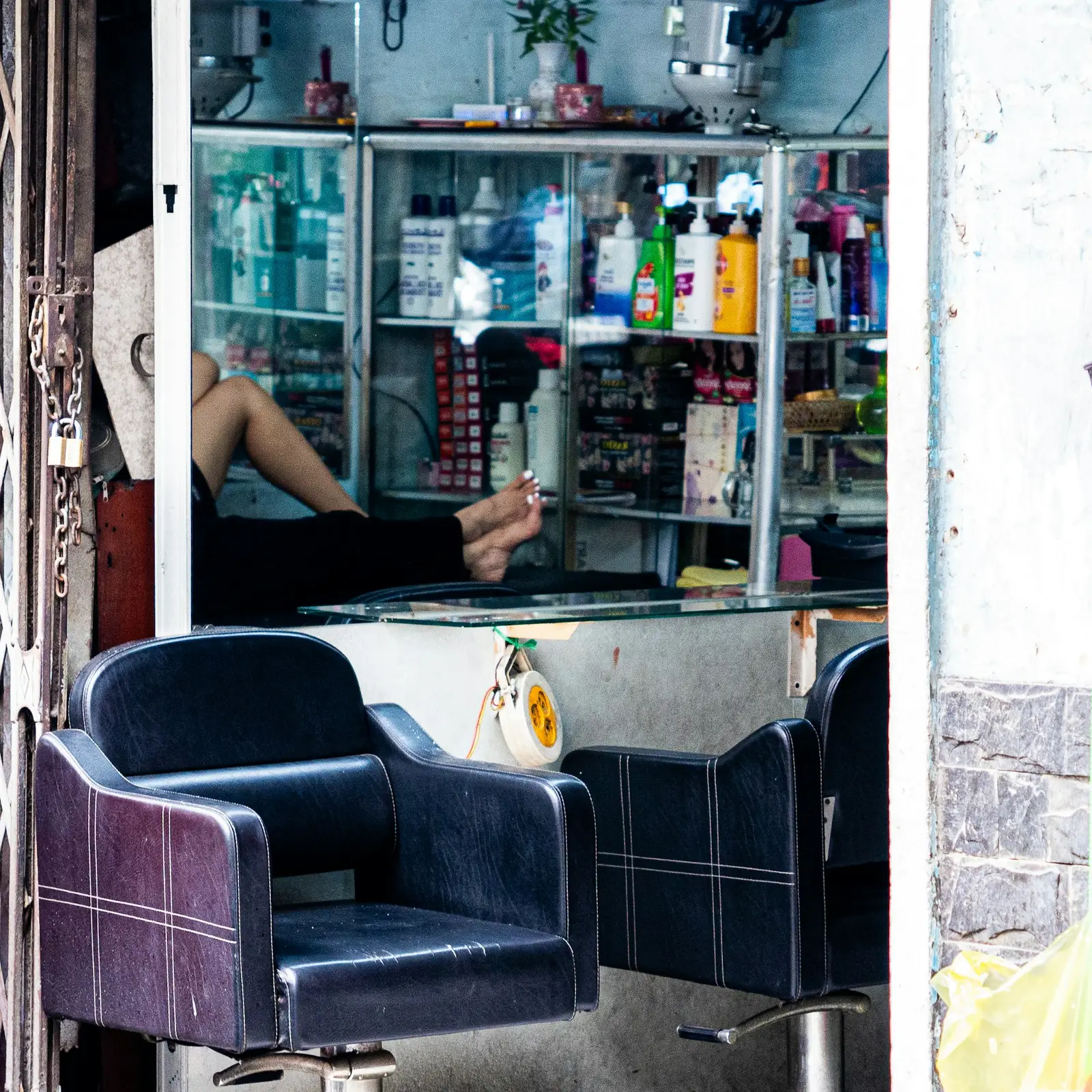 The salon's pedicure chairs